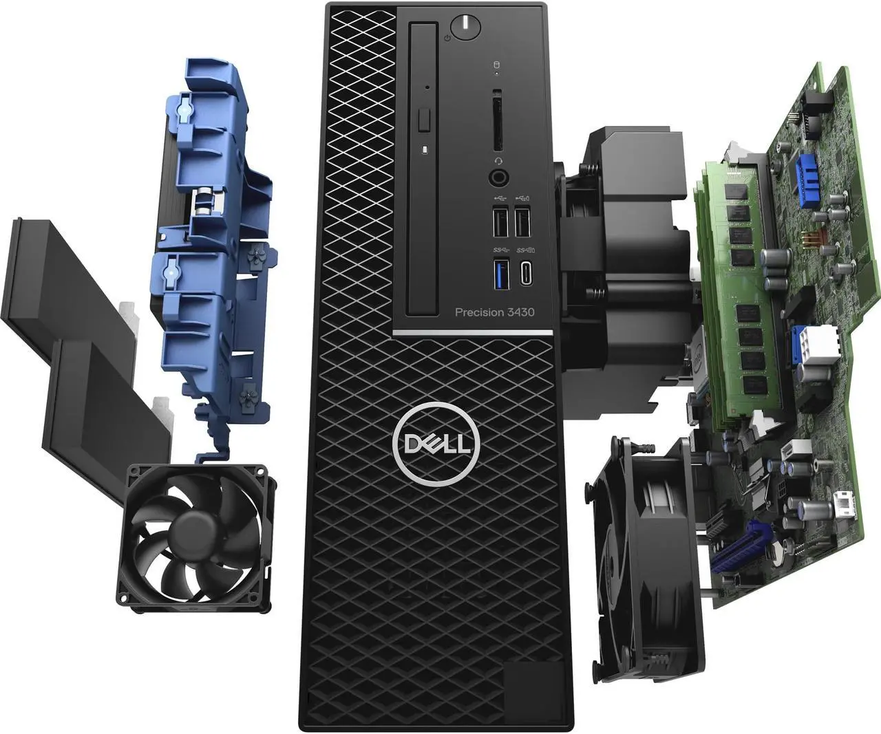 Alt view image 2 of 8 - Dell Precision 3000 3430 Workstation - Intel Xeon E-2124 Quad-core (4 Core) 3.30 GHz - 16 GB DDR4 SDRAM - 256 GB SSD - NVIDIA Quadro P1000 4 GB Graphics - Windows 10 Pro for Workstations (English/F