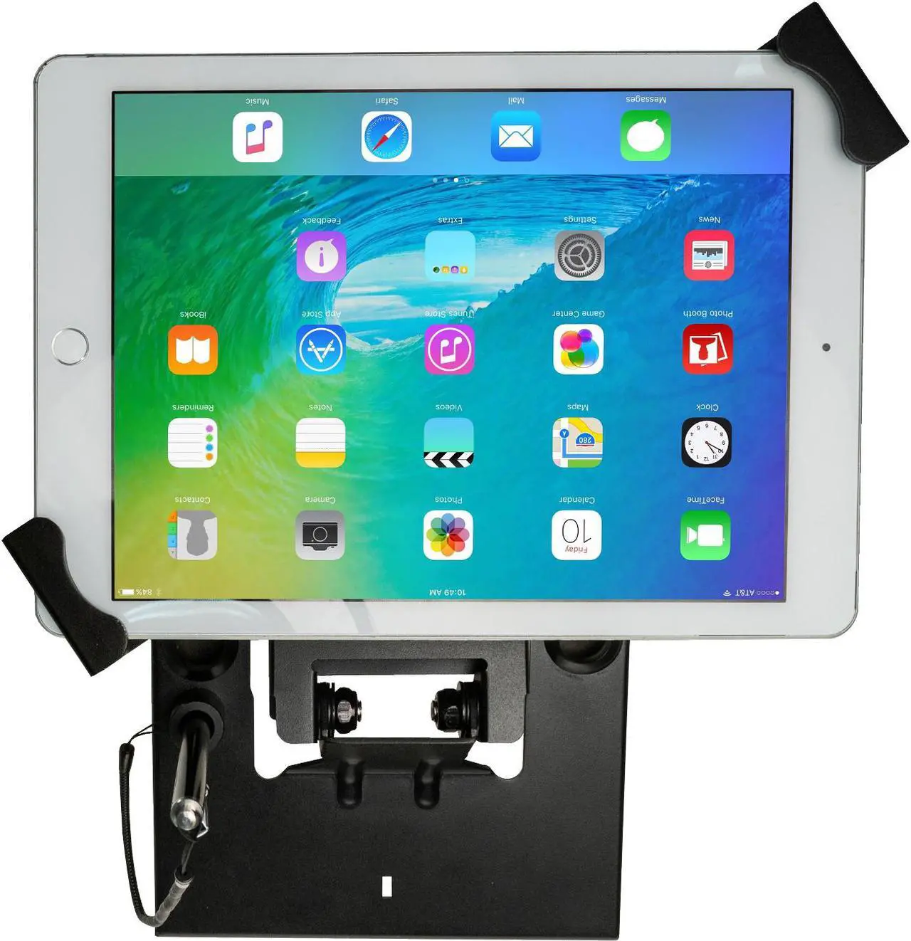 Alt view image 2 of 14 - CTA Digital Flat-Folding Tabletop Security Stand for 7-14 Inch Tablets - Up to 14" Screen Support - 10" Height x 8.3" Width x 7.3" Depth - Countertop, Wall Mountable, Tabletop - Me