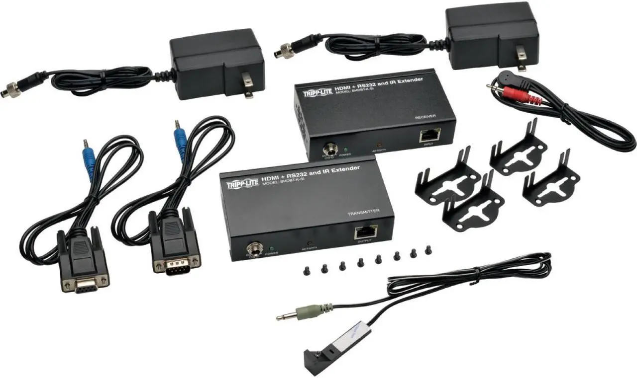 Alt view image 7 of 20 - Tripp Lite BHDBT-K-SI HDBaseT Lite HDMI Over Cat5e/6/6a Extender Kit with Serial and IR Control, 4Kx2K UHD / 1080p, Up to 230-ft. (70M)