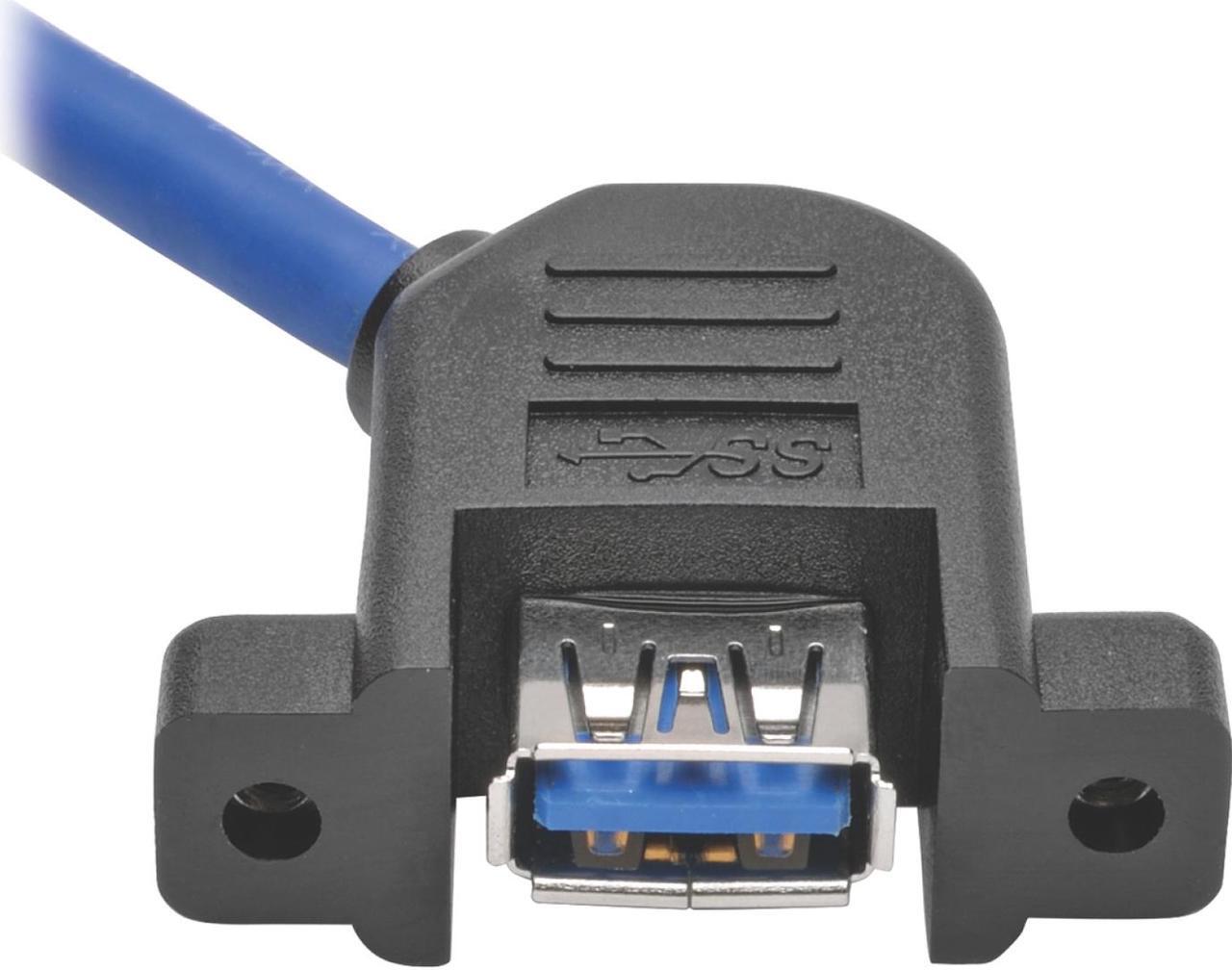 Alt view image 4 of 7 - Tripp Lite USB 3.0 Superspeed Panel Mount Type-A Extension Cable (M/F) 1 ft. (U324-001-APM)