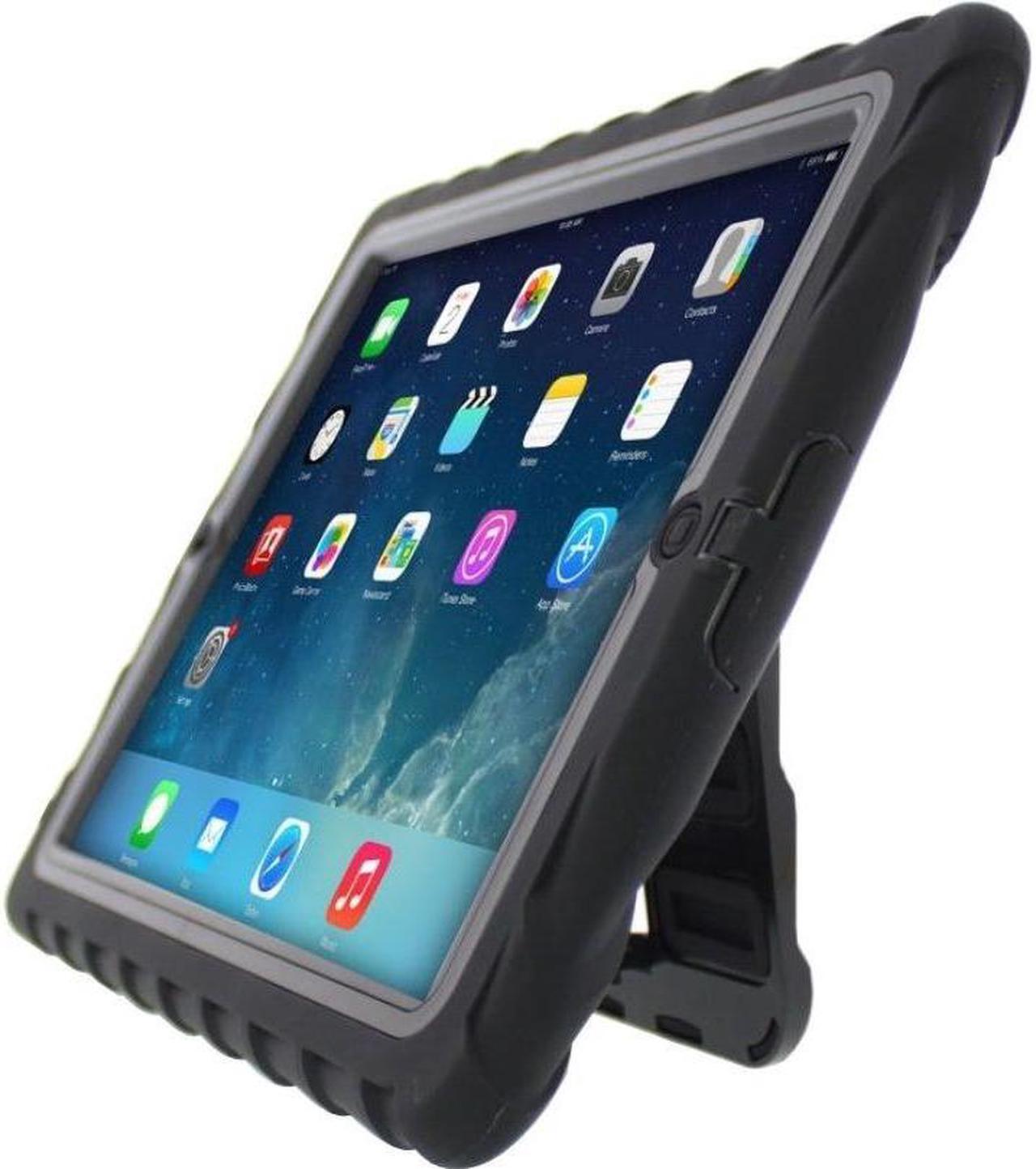 Alt view image 13 of 15 - Gumdrop Cases Hideaway Stand for Apple iPad 3 Rugged Tablet Case Shock Absorbing Cover Black/Black A1403, A1416, A1430