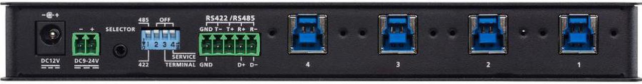 Aten - US3344I - Aten 4 x 4 USB 3.1 Gen 1 Industrial Hub Switch - USB Type B - 4 USB Port(s) - 4 USB 3.1 Port(s) - Mac,