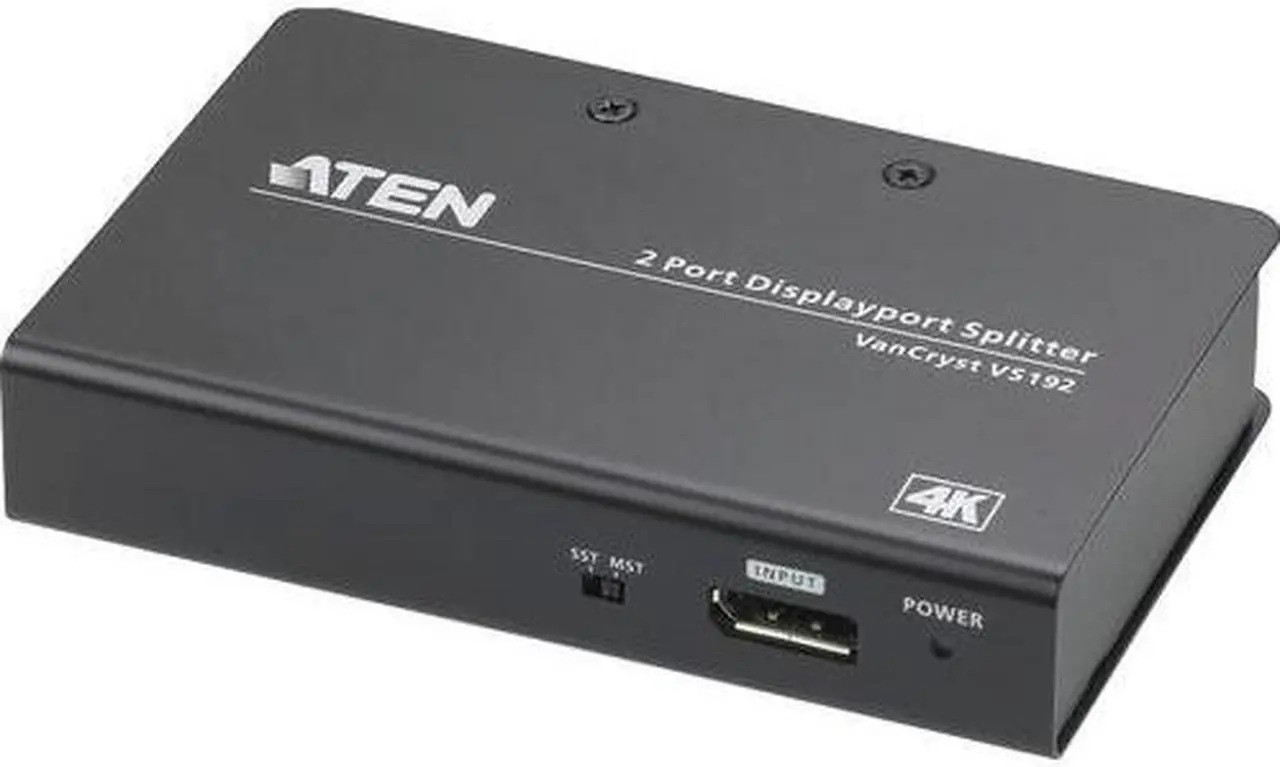 Alt view image 2 of 10 - Aten VS192 2-Port 4K Displayport Splitter With Mst/Sst