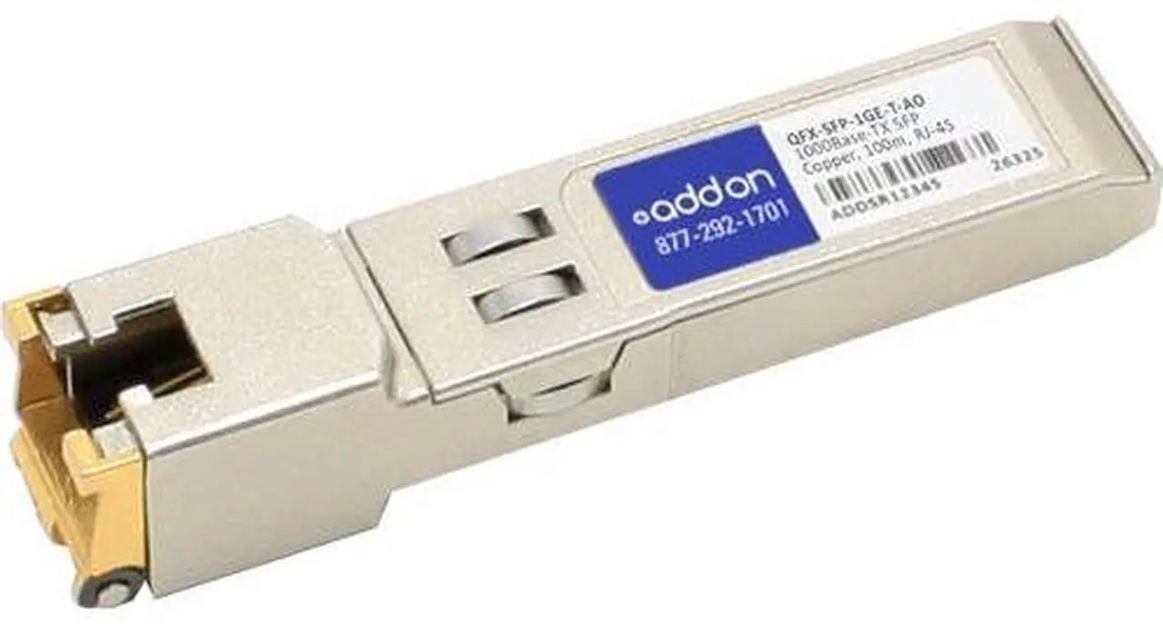 Alt view image 5 of 14 - AddOn Juniper Networks QFX-SFP-1GE-T Compatible 1000Base-TX SFP Transceiver (Copper, 100m, RJ-45)