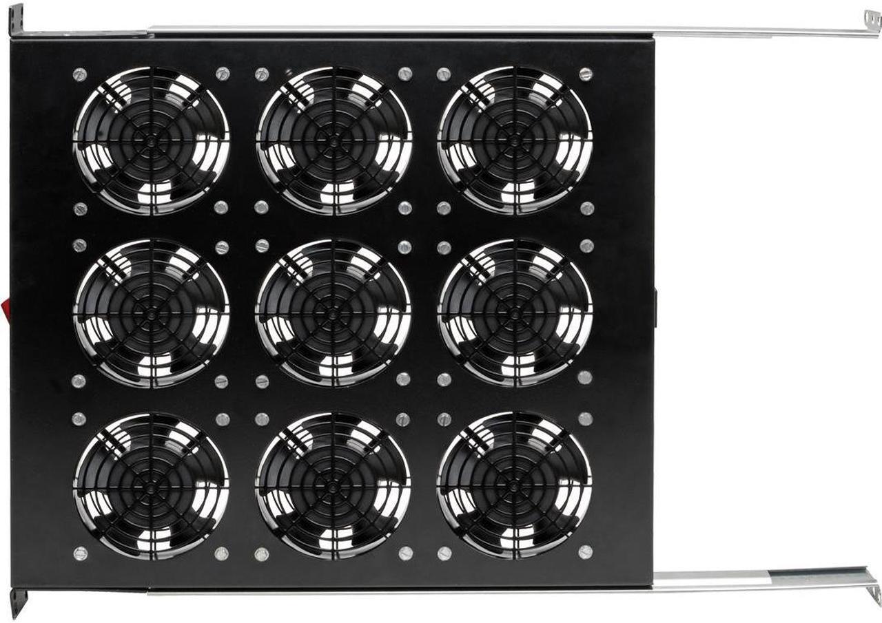 Alt view image 2 of 15 - Tripp Lite SRFANTRAY9 Fan Tray - 9 Fan - 1U - 19" - 864 CFM - Upflow Air Discharge Pattern