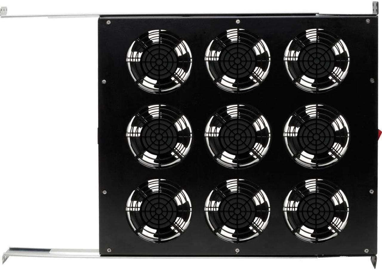 Alt view image 4 of 15 - Tripp Lite SRFANTRAY9 Fan Tray - 9 Fan - 1U - 19" - 864 CFM - Upflow Air Discharge Pattern