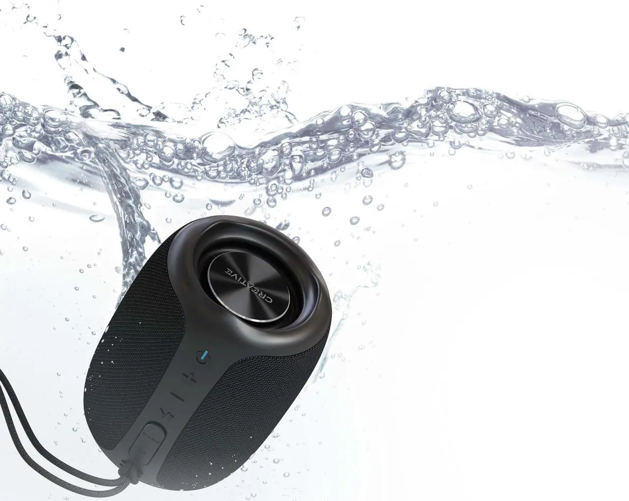 Alt view image 4 of 7 - Creative Muvo Play Portable Bluetooth 5.0 Speaker, IPX7 Waterproof for Outdoors, Up to 10 Hours of Battery Life, with Siri and Google Assistant 51MF8365AA000 (Black)