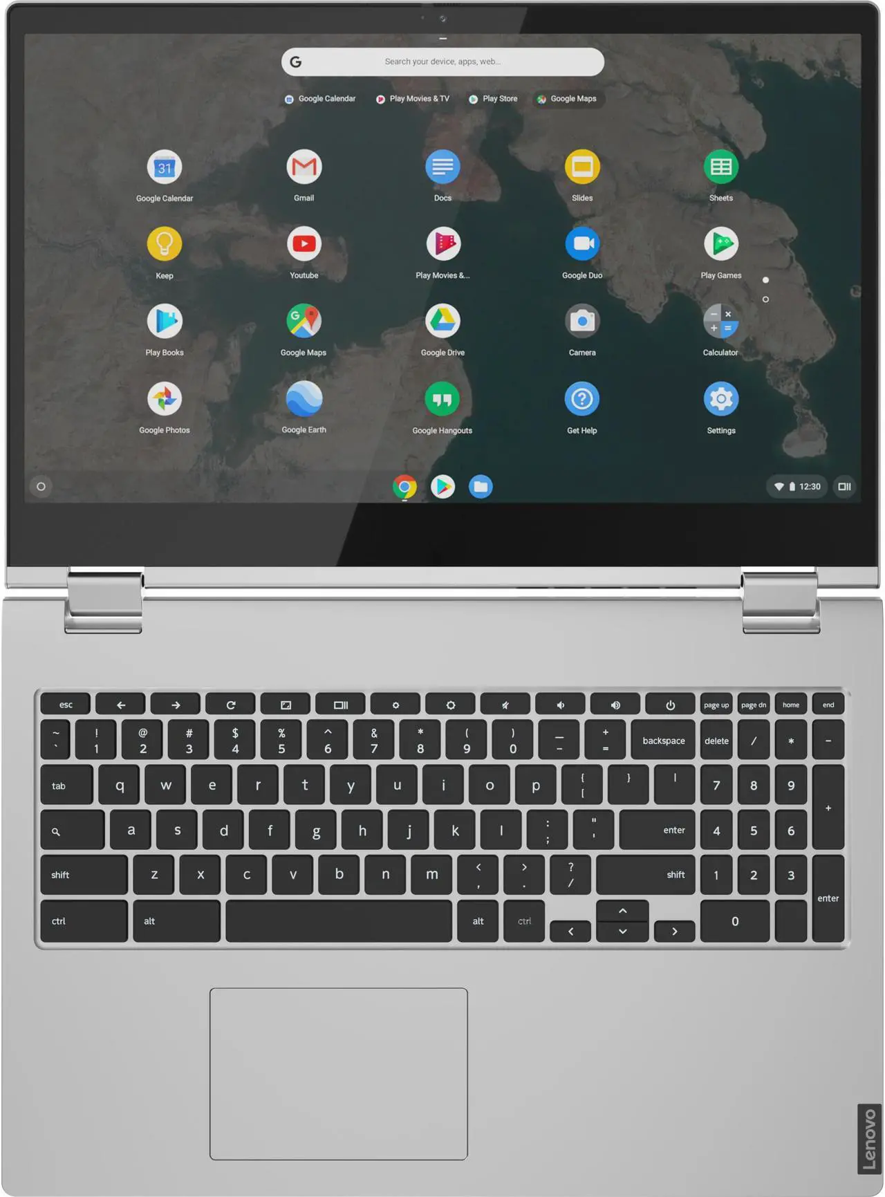 Alt view image 3 of 20 - Lenovo Chromebook C340-15 81T90003US 15.6" Touchscreen Chromebook - 1920 x 1080 - Pentium Gold 4417U - 4 GB RAM - 32 GB Flash Memory