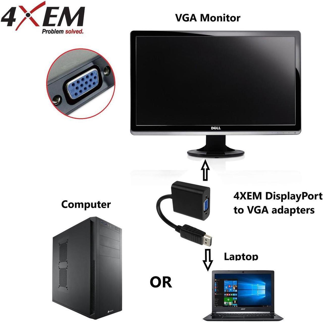 Alt view image 2 of 11 - 4XEM 10 Inch DisplayPort To VGA Adapter Cable 4XDPVGAS615AA