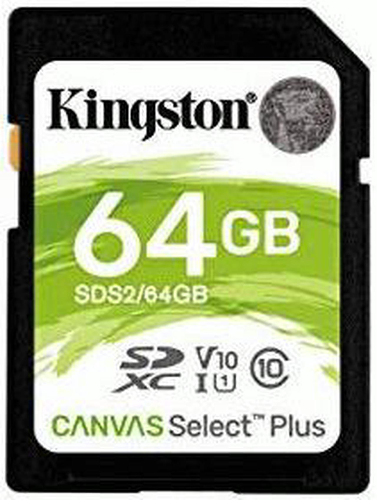 Kingston Canvas Select Plus - Flash memory card - 64 GB - Video Class V10 / UHS-I U1 / Class10 - SDXC UHS-I