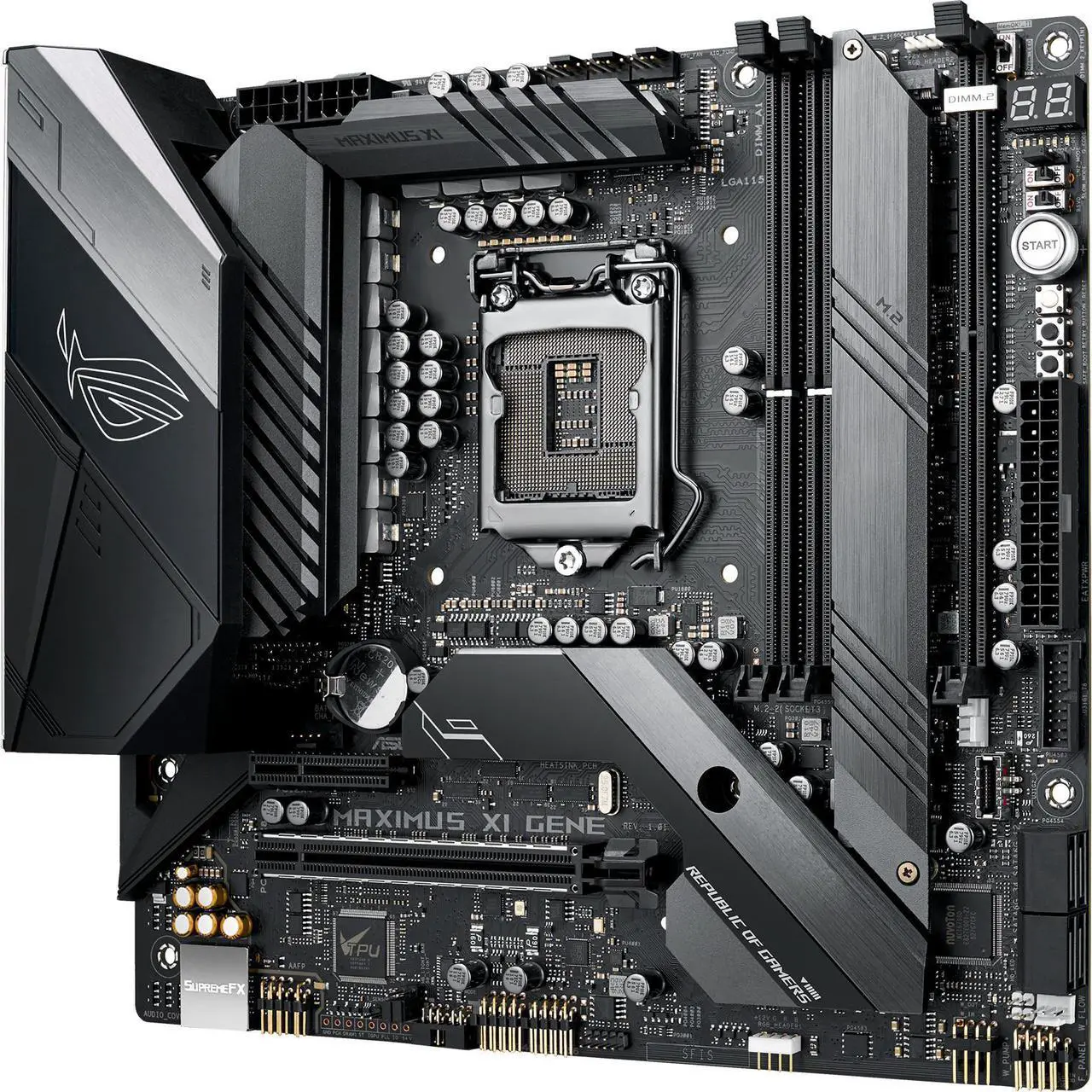 Alt view image 2 of 9 - ASUS ROG MAXIMUS XI GENE LGA 1151 (300 Series) Intel Z390 Micro ATX Intel Motherboard