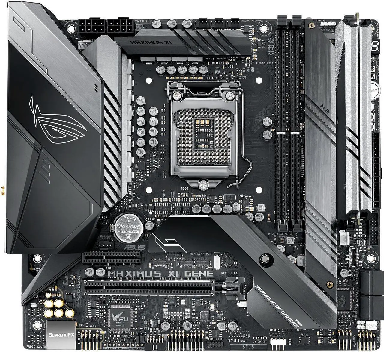 Alt view image 3 of 9 - ASUS ROG MAXIMUS XI GENE LGA 1151 (300 Series) Intel Z390 Micro ATX Intel Motherboard