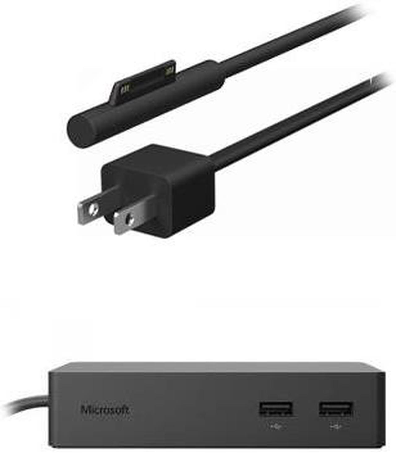 Microsoft Surface Dock Black + Surface 24W Power Supply - 2 x MiniDisplay Port for Dock - 24 W Power Supply for Surface Go - Input Voltage Range of 15 V for Power Supply - 1 x Audio Out for Dock - 4 x