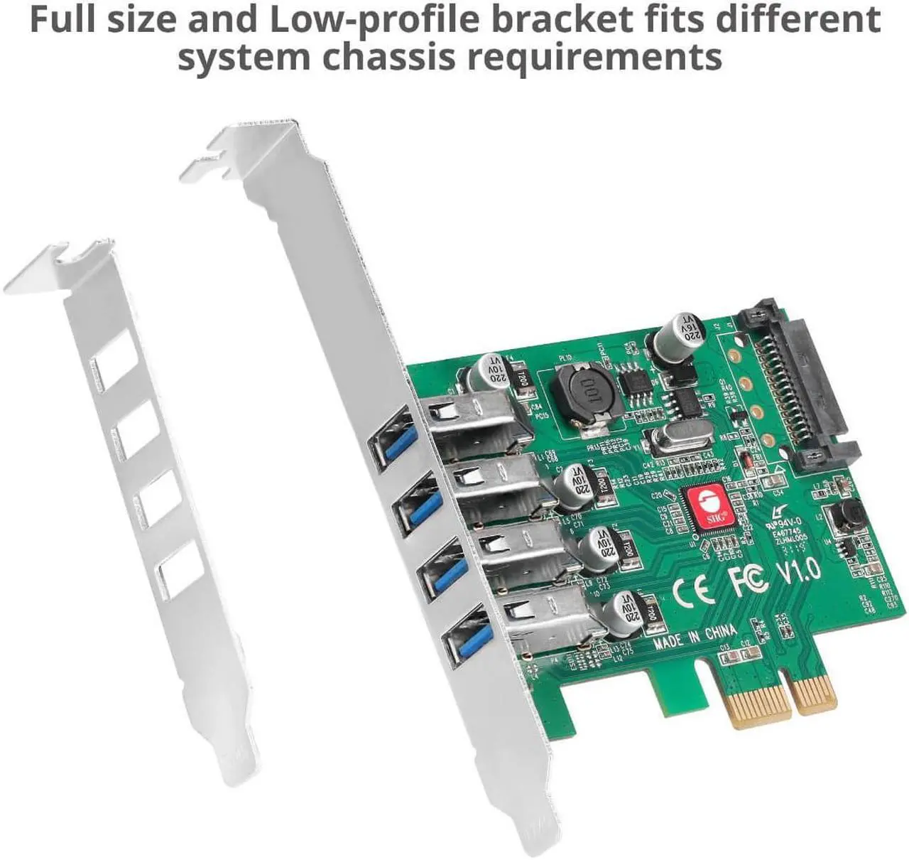 Alt view image 8 of 10 - Siig Dp Usb 3.0 4-Port Pcie Host Card