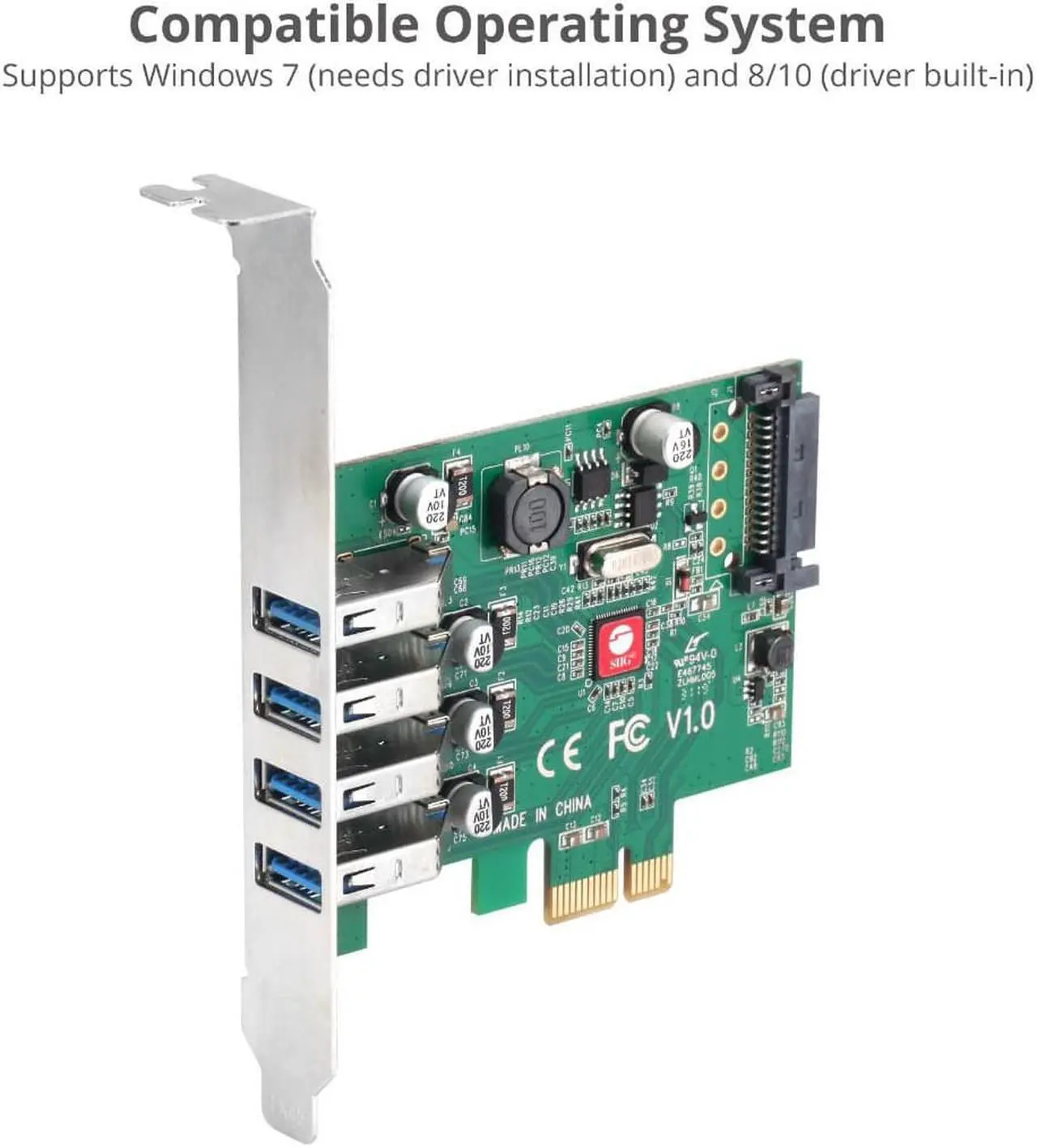 Alt view image 6 of 10 - Siig Dp Usb 3.0 4-Port Pcie Host Card