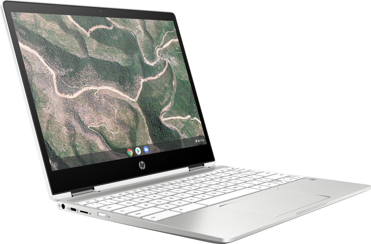 Alt view image 5 of 16 - HP Chromebook x360 12b-ca0010nr 12" HD+ Touchscreen 2-In-1 Notebook Computer, Intel Celeron N4000 1.1GHz, 4GB RAM, 32GB eMMC, Chrome OS, Ceramic White