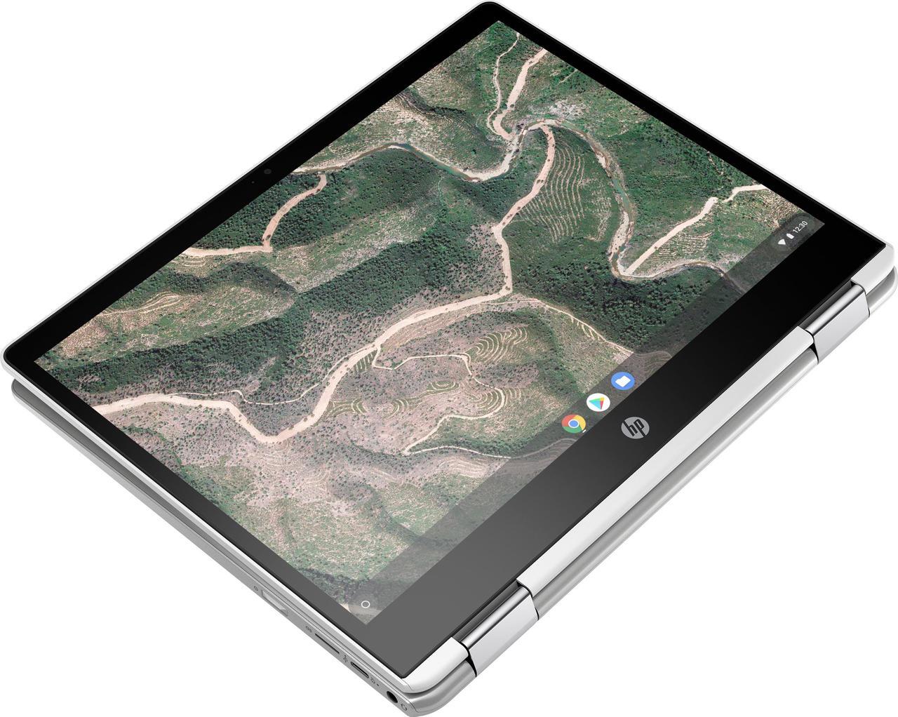 Alt view image 3 of 16 - HP Chromebook x360 12b-ca0010nr 12" HD+ Touchscreen 2-In-1 Notebook Computer, Intel Celeron N4000 1.1GHz, 4GB RAM, 32GB eMMC, Chrome OS, Ceramic White