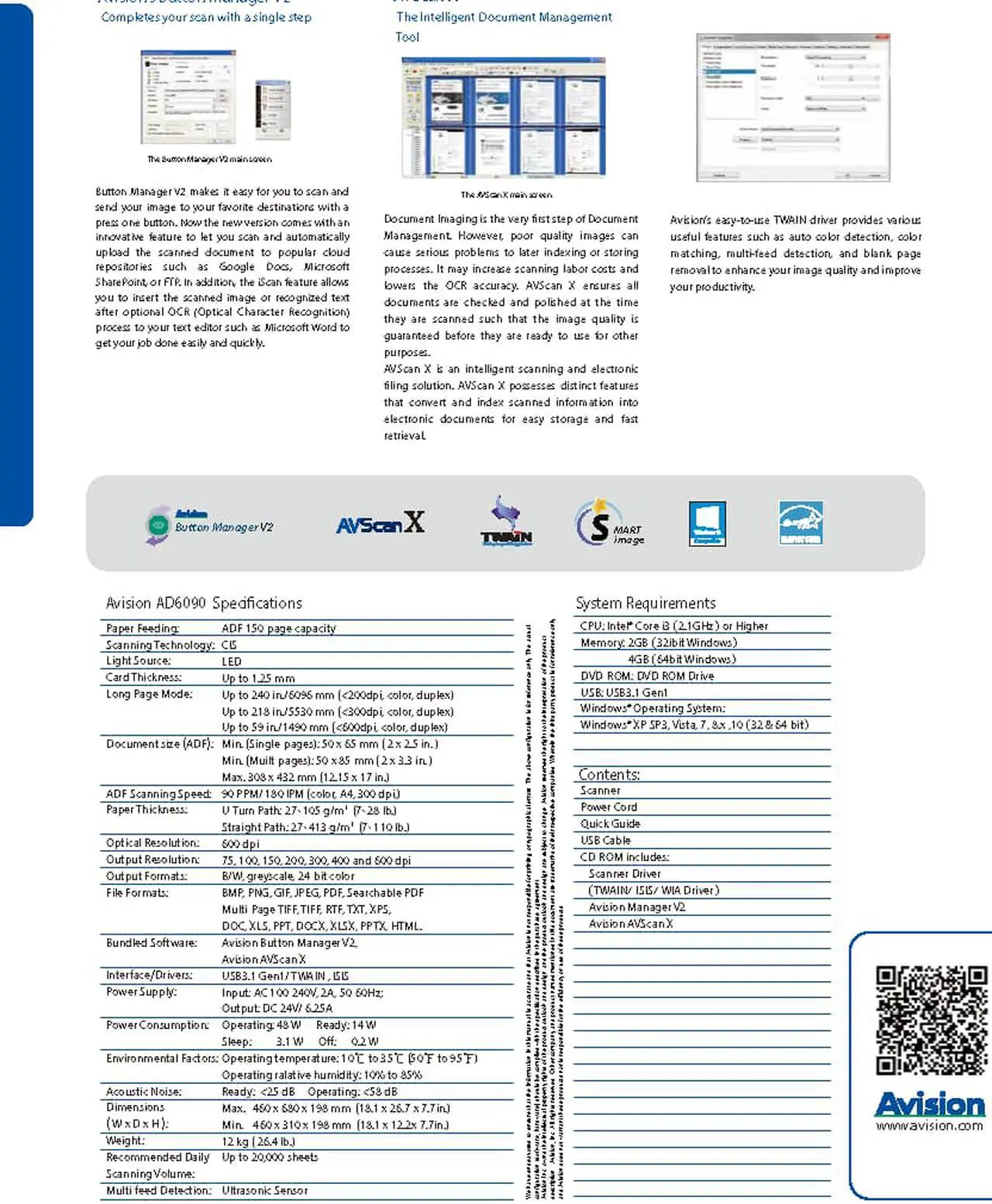 Alt view image 7 of 7 - Avision AD6090 Color ADF A3 Size Document Scanner 90 ppm/180ipm in Color, 150-page ADF. Ultrasonic double-feed detection capability. High-Volume Daily Duty Cycle 20,000 pages per day.