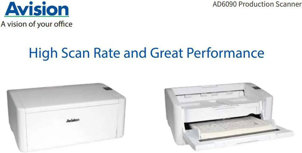Alt view image 3 of 7 - Avision AD6090 Color ADF A3 Size Document Scanner 90 ppm/180ipm in Color, 150-page ADF. Ultrasonic double-feed detection capability. High-Volume Daily Duty Cycle 20,000 pages per day.