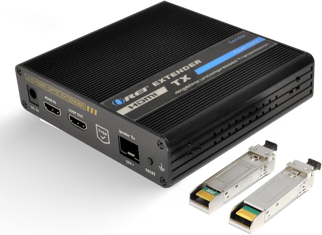Main image of 4K HDMI Extender Balun by OREI Transmitter Only Over Fiber Optic Cable UltraHD 4K @ 60Hz 4:4:4 DR, CEC, ARC & IR Support, RS-232 SFP+ LR - Up to 40 KM - ARC Audio Out One to Many Optical Audio Out