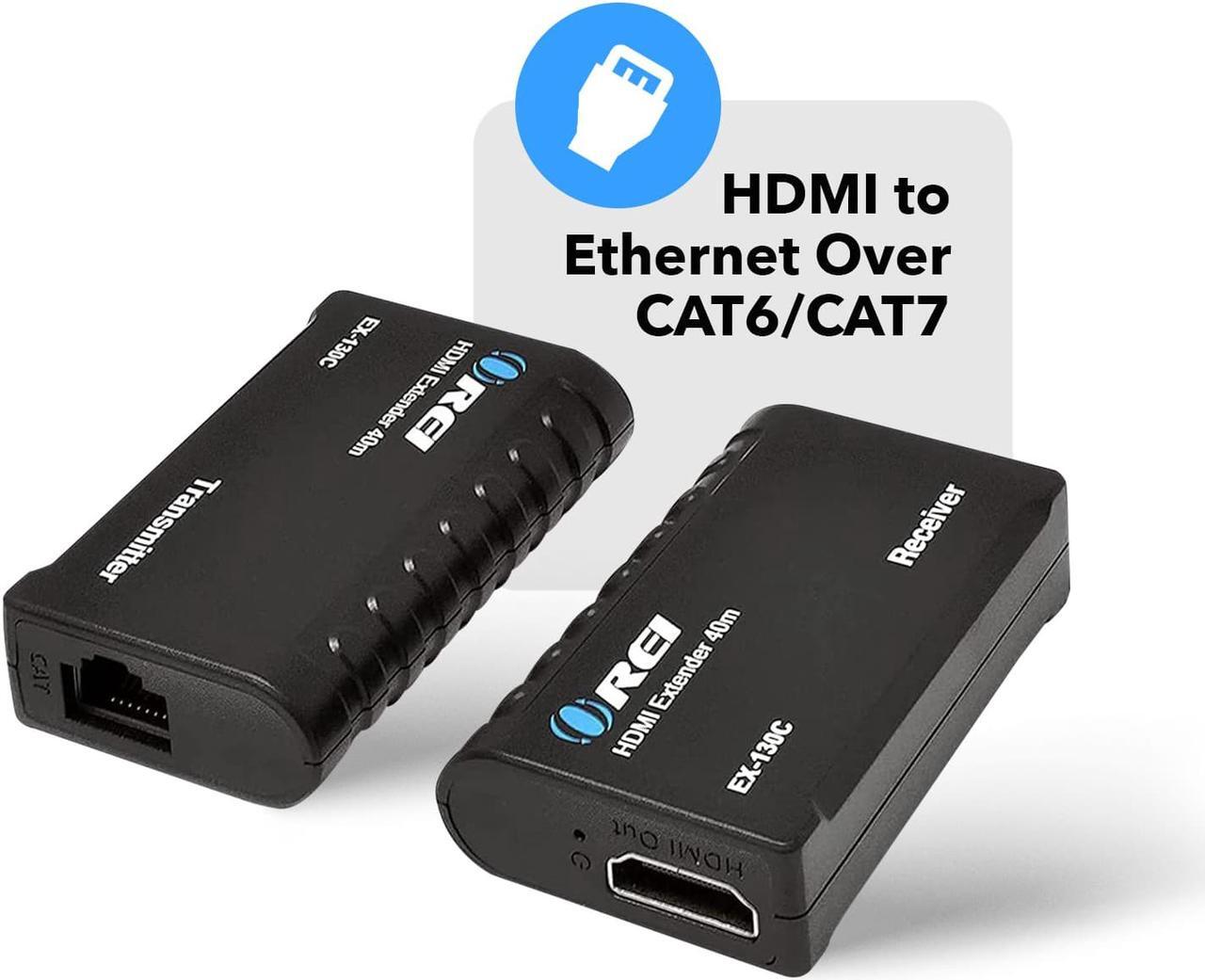 Alt view image 2 of 8 - HDMI to Ethernet Over CAT6/CAT7 by OREI Extender RJ45 Upto 130 Feet - 1080P Full HD POC Transmitter & Receiver (EX-130C)