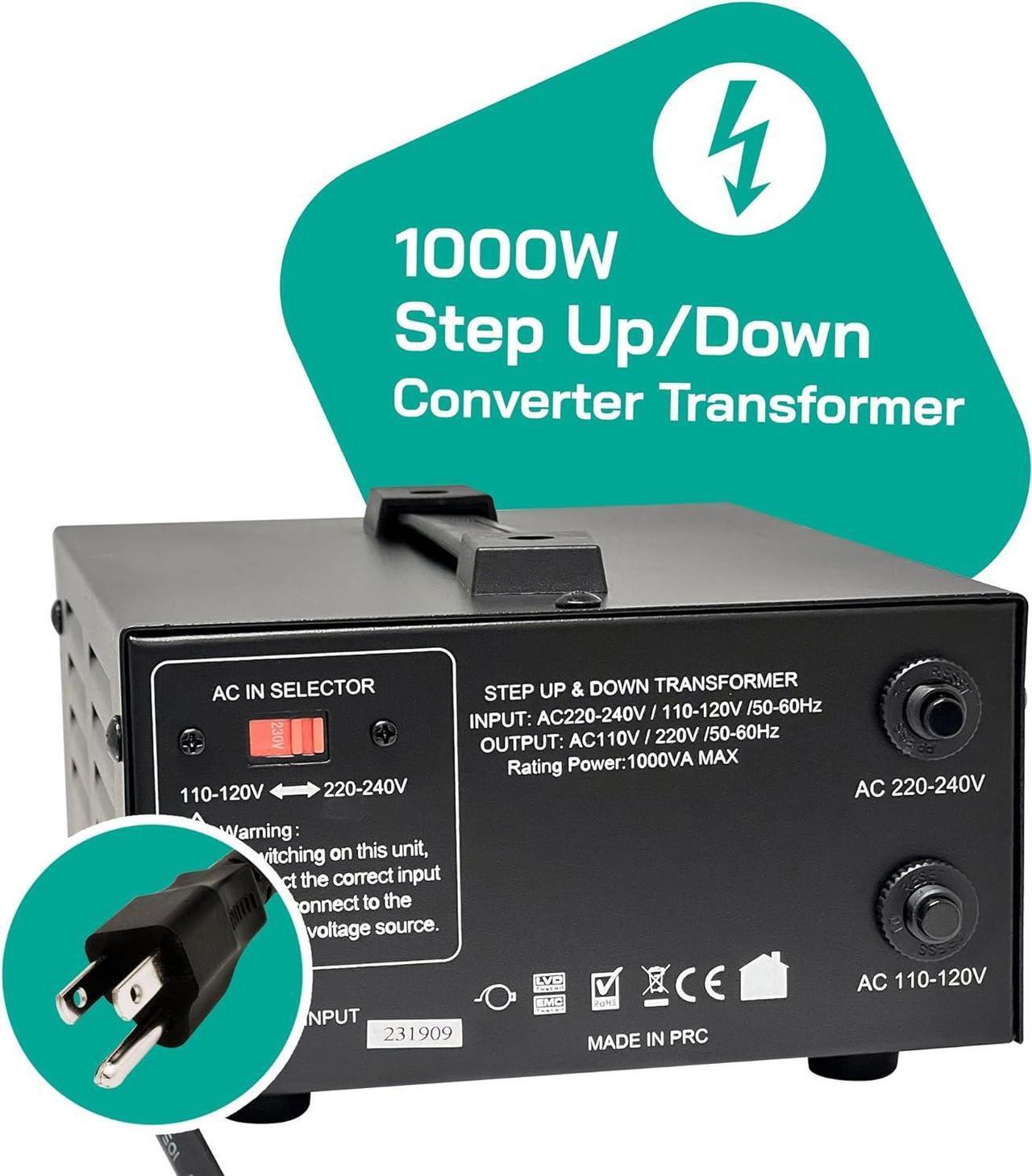 Alt view image 2 of 7 - LiteFuze LT-1000UD 1000 Watt Heavy Duty Voltage Converter Transformer Step Up/Down