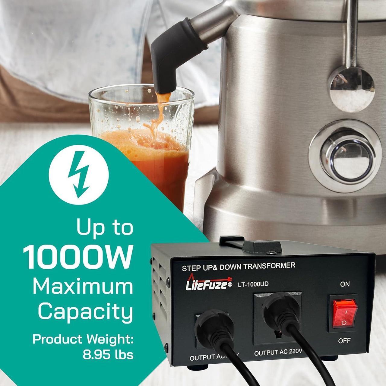 Alt view image 6 of 7 - LiteFuze LT-1000UD 1000 Watt Heavy Duty Voltage Converter Transformer Step Up/Down