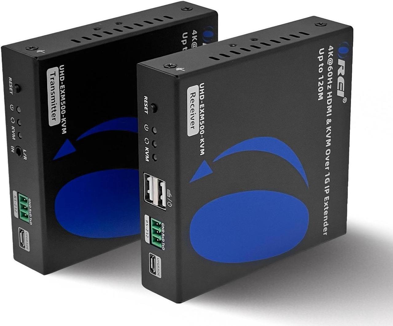 Main image of OREI 4K Over IP KVM Extender Up To 500 Feet- With RS-232 (UHD-EXM500-KVM)