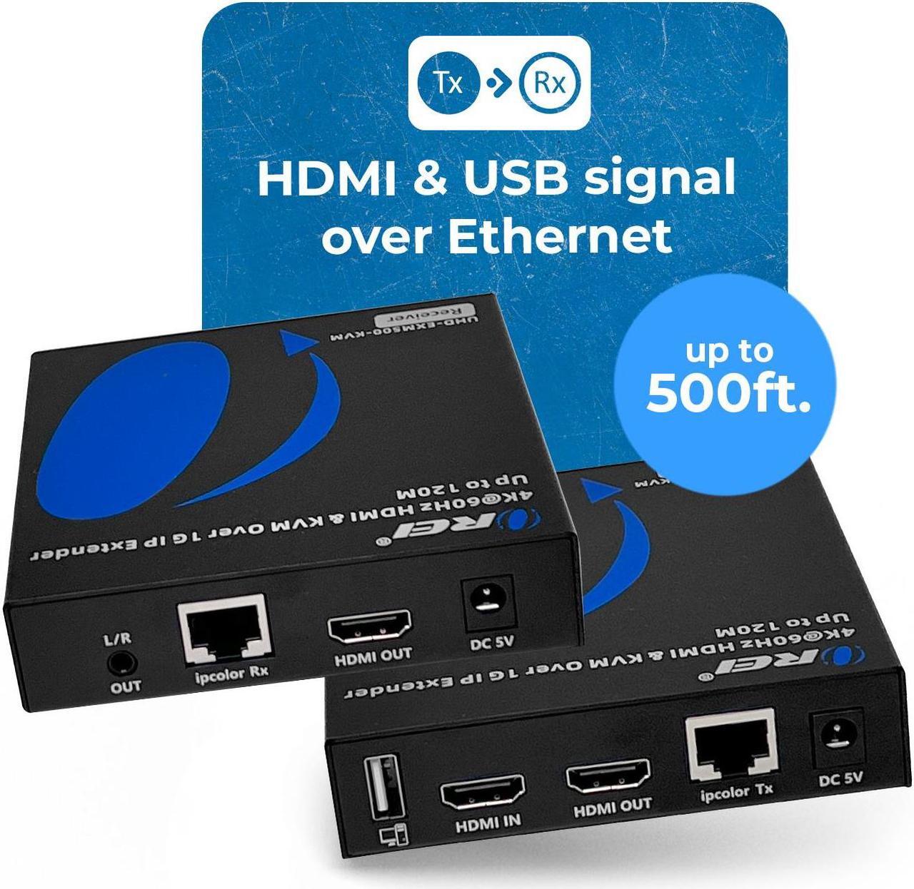 Alt view image 3 of 7 - OREI 4K Over IP KVM Extender Up To 500 Feet- With RS-232 (UHD-EXM500-KVM)