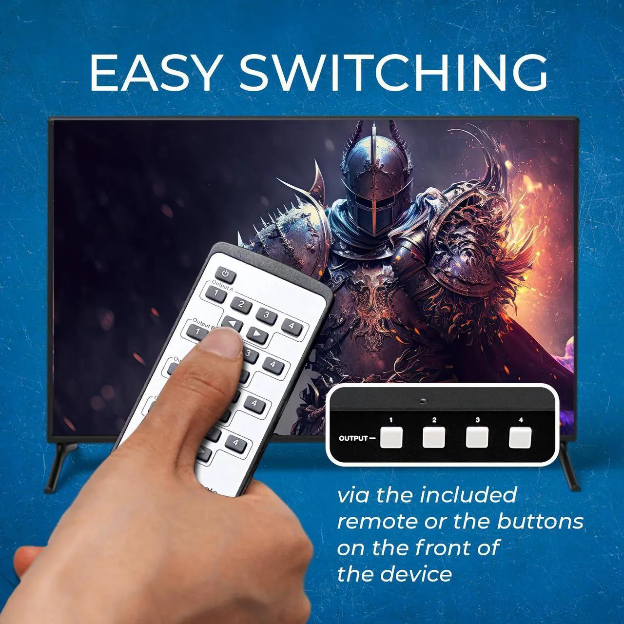 Alt view image 7 of 7 - OREI 8K 4x4 HDMI Matrix Switch, Switcher with Audio Extractor UltraHD Supports Upto 4K @ 120Hz IR EDID HDCP 2.3 - Remote Control (BK-404)