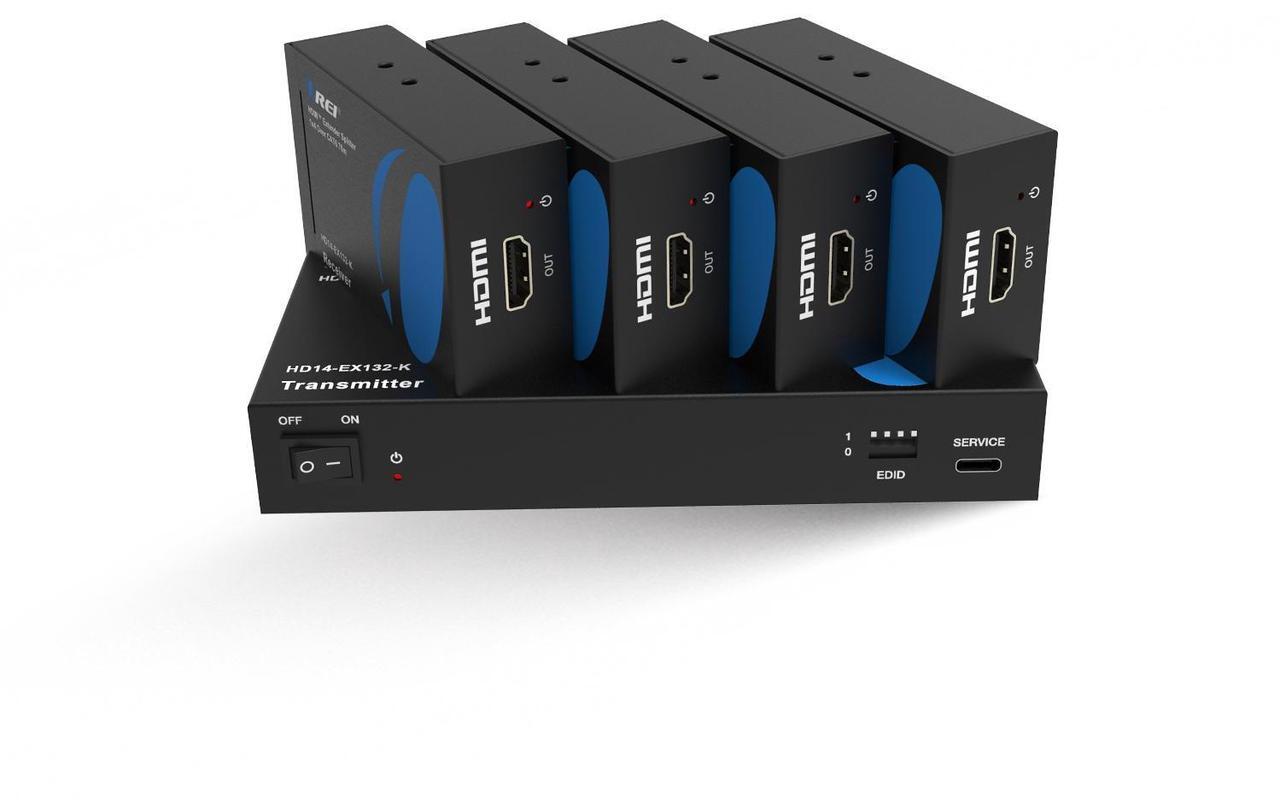 Main image of OREI 1080p 1x4 HDMI Extender Splitter (Loop) - 230ft (cat6) (HD14-EX132-K)