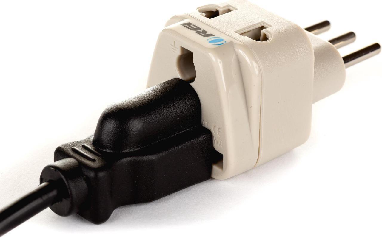 Alt view image 2 of 5 - OREI Grounded Universal 2 in 1 Plug Adapter Type L for Italy, Uruguay & more - High Quality - CE Certified - RoHS Compliant WP-L-GN