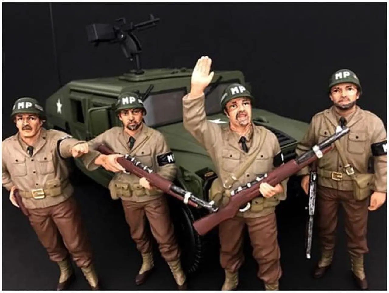 Alt view image 7 of 8 - WWII Military Police 4 Piece Figure Set For 1:18 Scale Models by American Diorama
