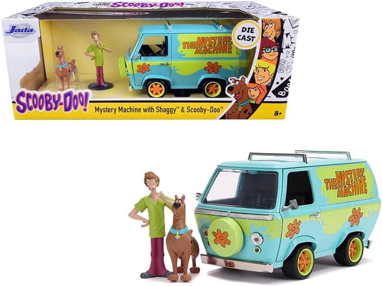 Alt view image 8 of 8 - The Mystery Machine with Shaggy and Scooby-Doo Figurines "Scooby-Doo!" 1/24 Diecast Model Car by Jada