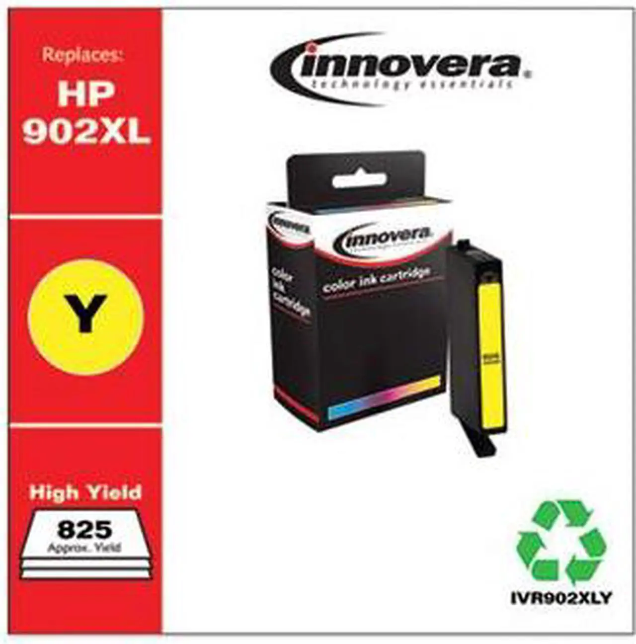 Alt view image 10 of 15 - Innovera Compatible Yellow High Yield Ink Cartridge Replacement for HP 902XL T6M10AN