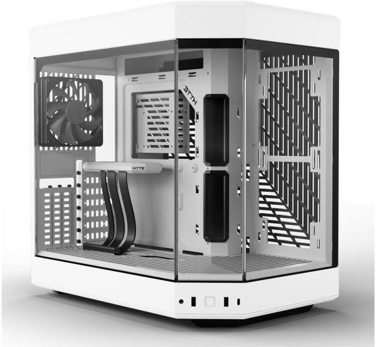 Alt view image 7 of 13 - HYTE Y60 Modern Aesthetic Dual Chamber Panoramic Tempered Glass Mid-Tower ATX Computer Gaming Case with PCIe 4.0 Riser Cable Included, Snow White