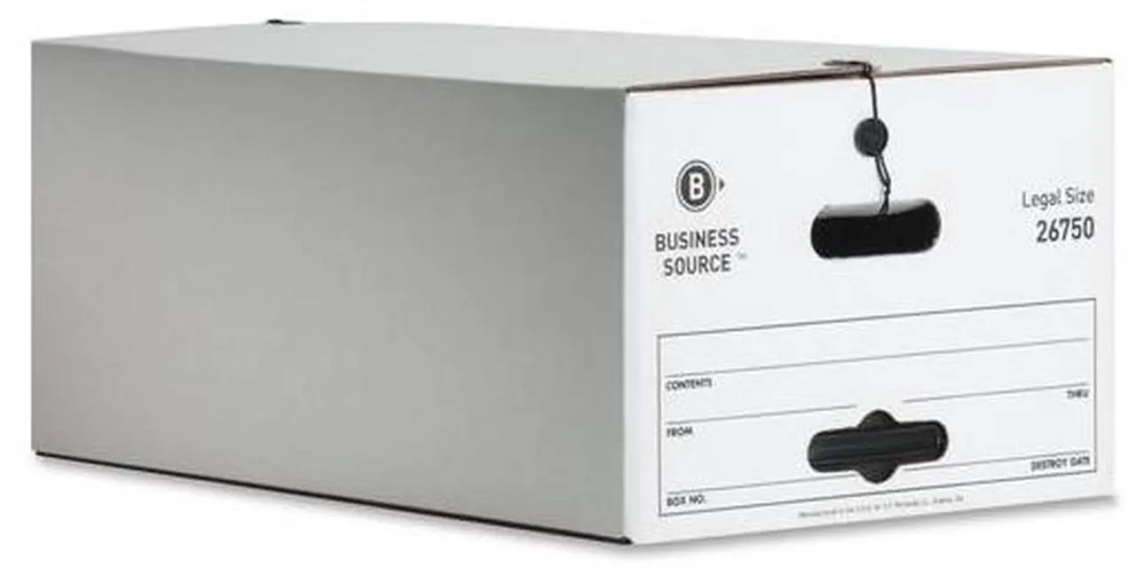 Alt view image 7 of 7 - Business Source Storage Boxes Legal 350 lbs. 15"x24"x10" 12/CT White 26750