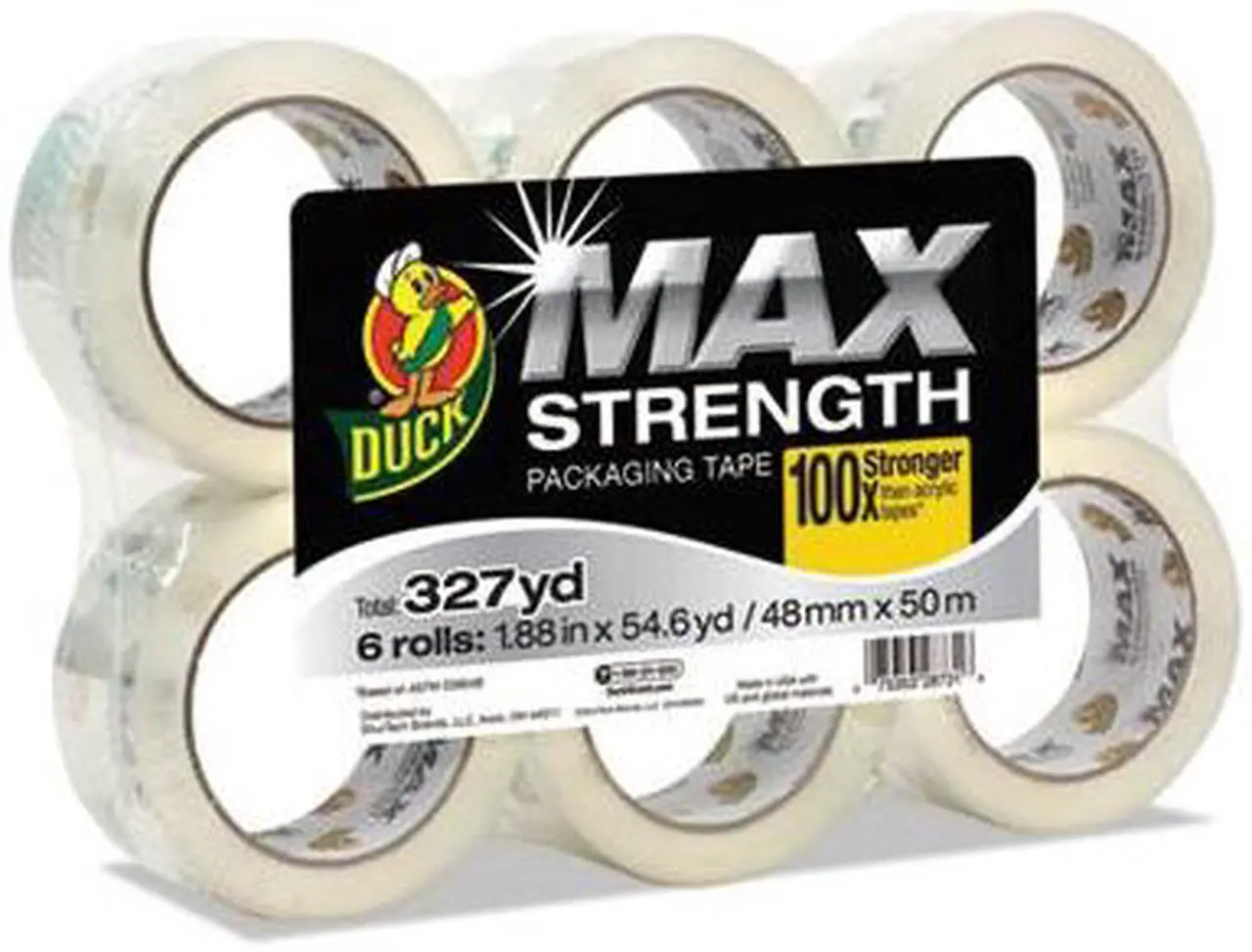 Alt view image 7 of 7 - Duck 241513 Max Packaging Tape, 1.88 Inch X 54.6 Yds, 3 Inch Core, Crystal Clear, 6/Pack