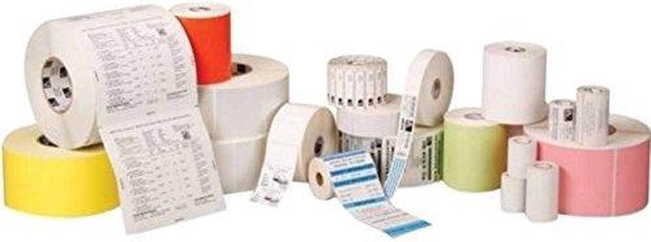 Zebra  10018351  Z-Perforated 2000T With Rubber Adhesive - 4" Width X 2" Length - 4 Roll - Rectangle - 3000/Roll - 3" Core - Paper - Thermal Transfer - White