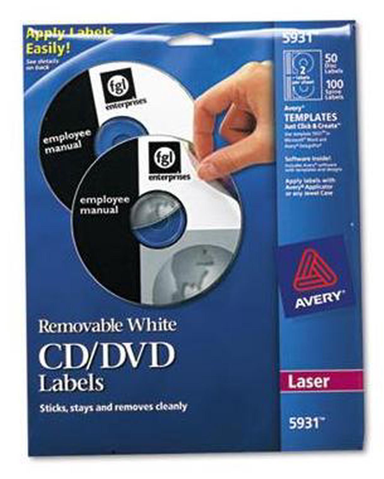 Alt view image 9 of 19 - AVERY 5931 Matte White Removable CD Labels for Laser Printers