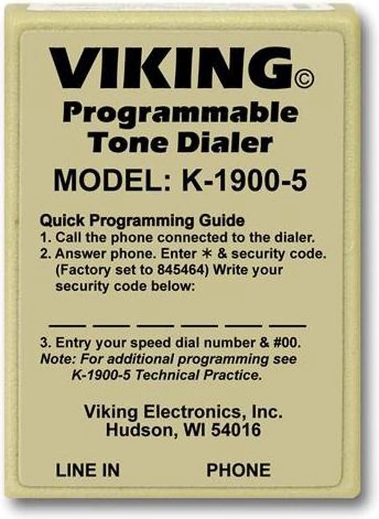 Alt view image 12 of 13 - Viking Electronics - K-1900-5 - Viking Electronics K-1900-5 Touch Tone Dialer - 2.1 Width x 1 Depth x 2.9 Height
