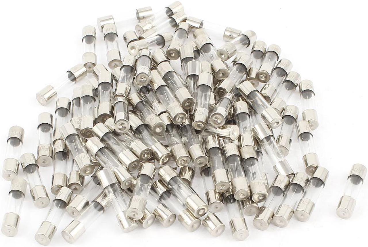 Unique Bargains 100 Pcs 250V 6.3A F6.3AL Quick Fast Blow Glass Tube Fuses 5 x 20mm