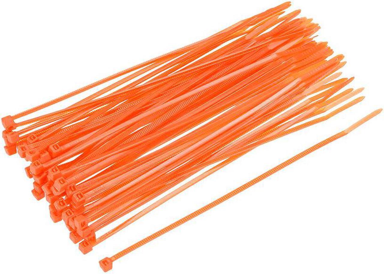 Cable Zip Ties 150mmx2.5mm Self-Locking Nylon Tie Wraps Orange 100pcs