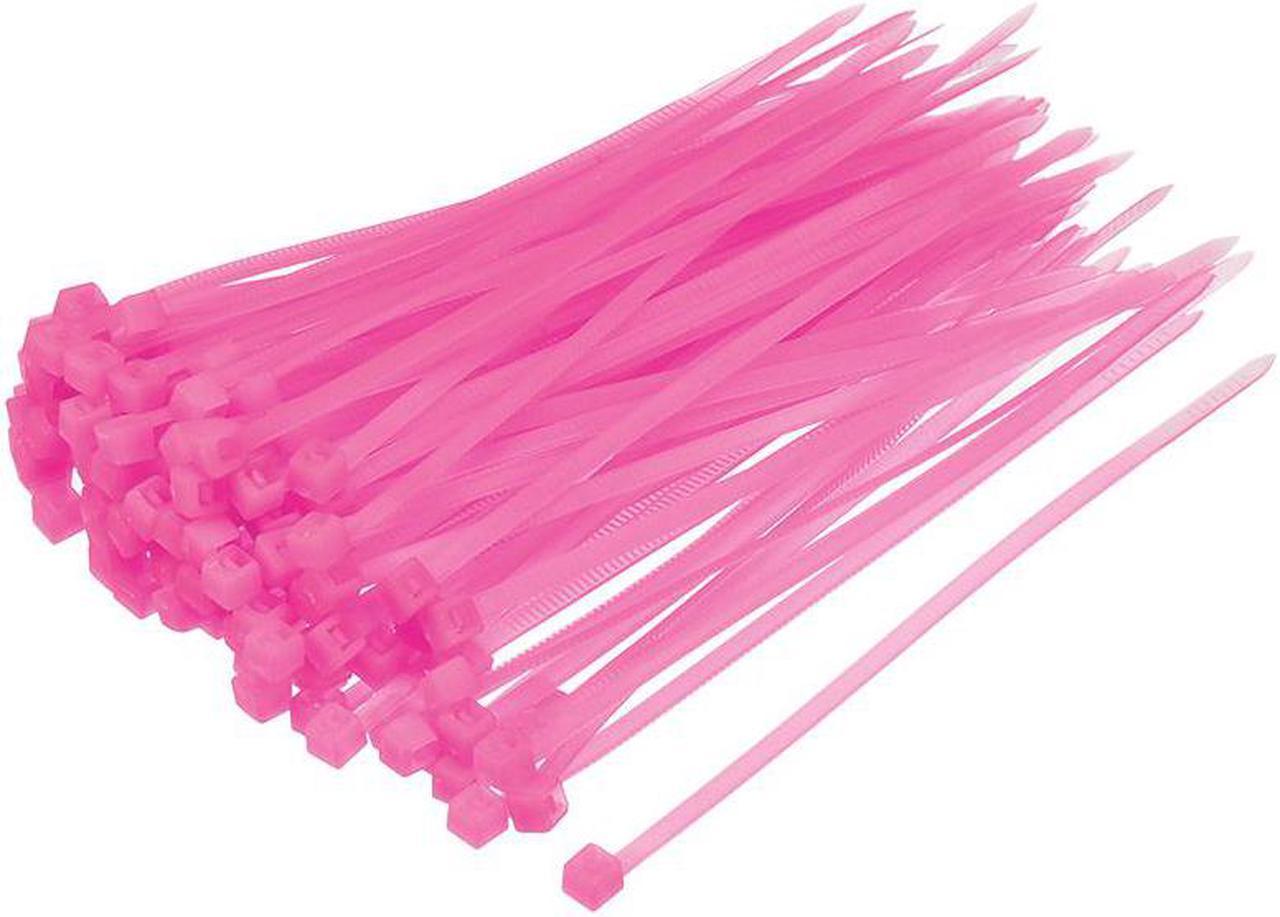 Cable Zip Ties 100mmx2.5mm Self-Locking Nylon Tie Wraps Pink 300pcs