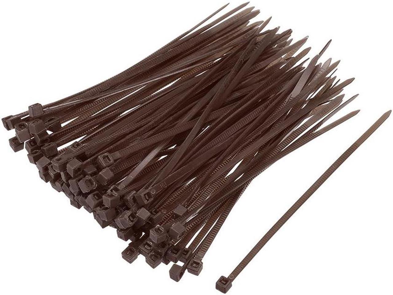 Cable Zip Ties 100mmx2.5mm Self-Locking Nylon Tie Wraps Brown 100pcs