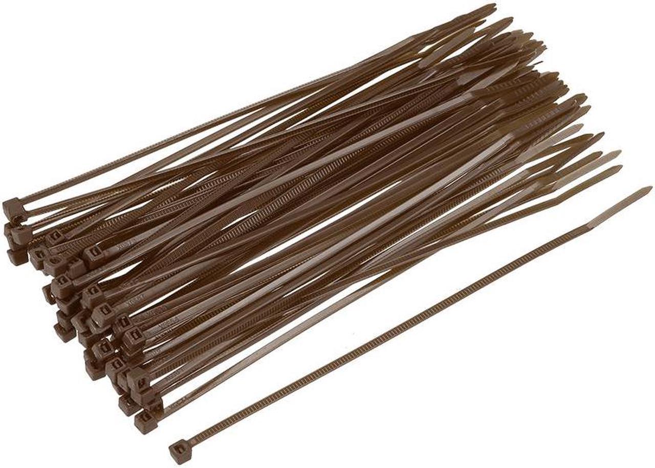 Cable Zip Ties 150mmx2.5mm Self-Locking Nylon Tie Wraps Brown 100pcs