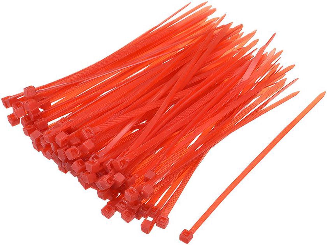 Cable Zip Ties 100mmx2.5mm Self-Locking Nylon Tie Wraps Red 100pcs