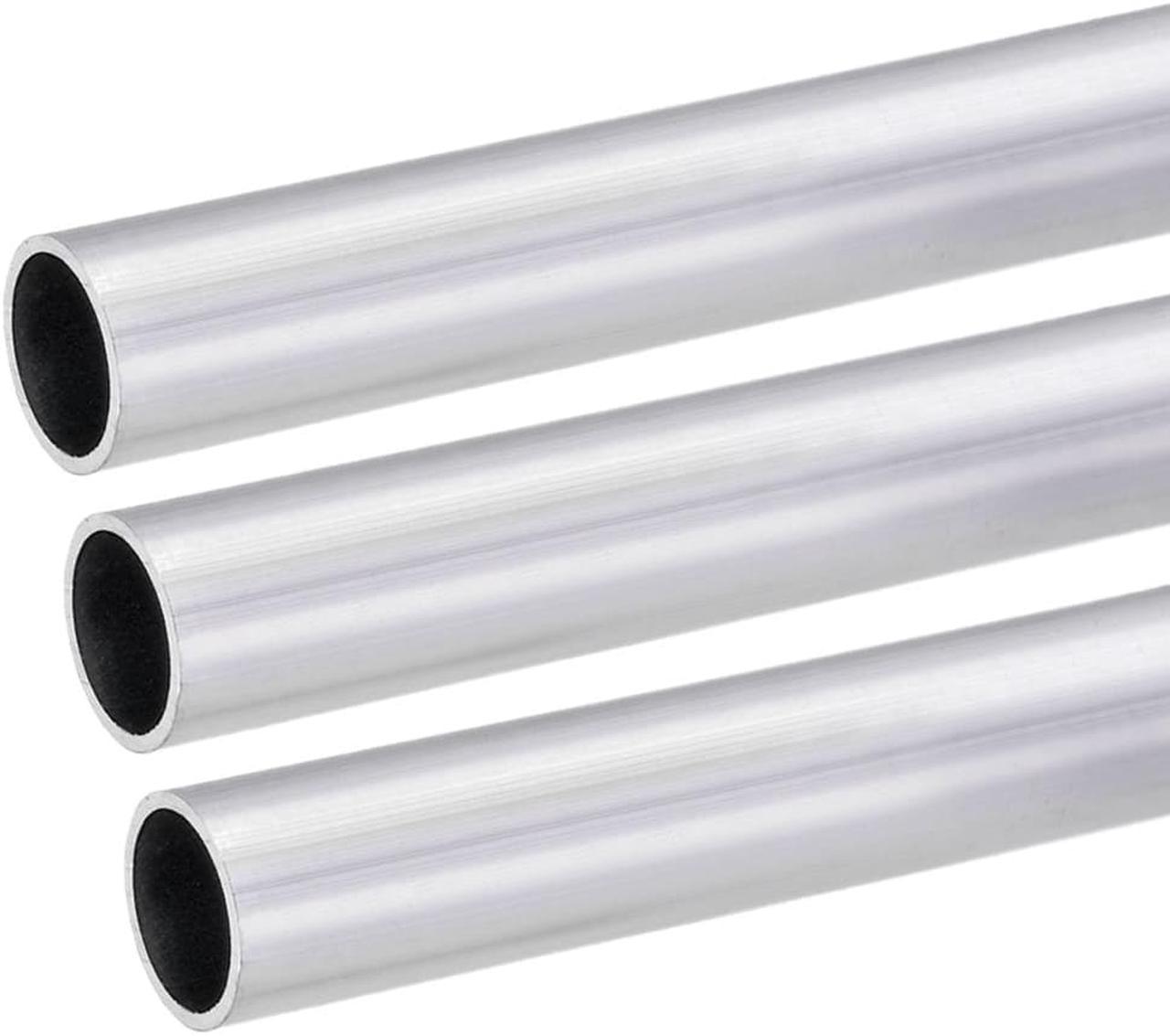 6063 Aluminum Round Tube 21mm OD 18mm Inner Dia 300mm Length Seamless Straight Tubing 3 Pcs