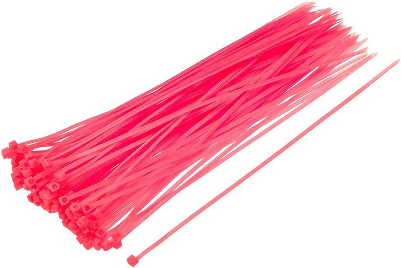 Cable Zip Ties 200mmx2.5mm Self-Locking Nylon Tie Wraps Pink 100pcs