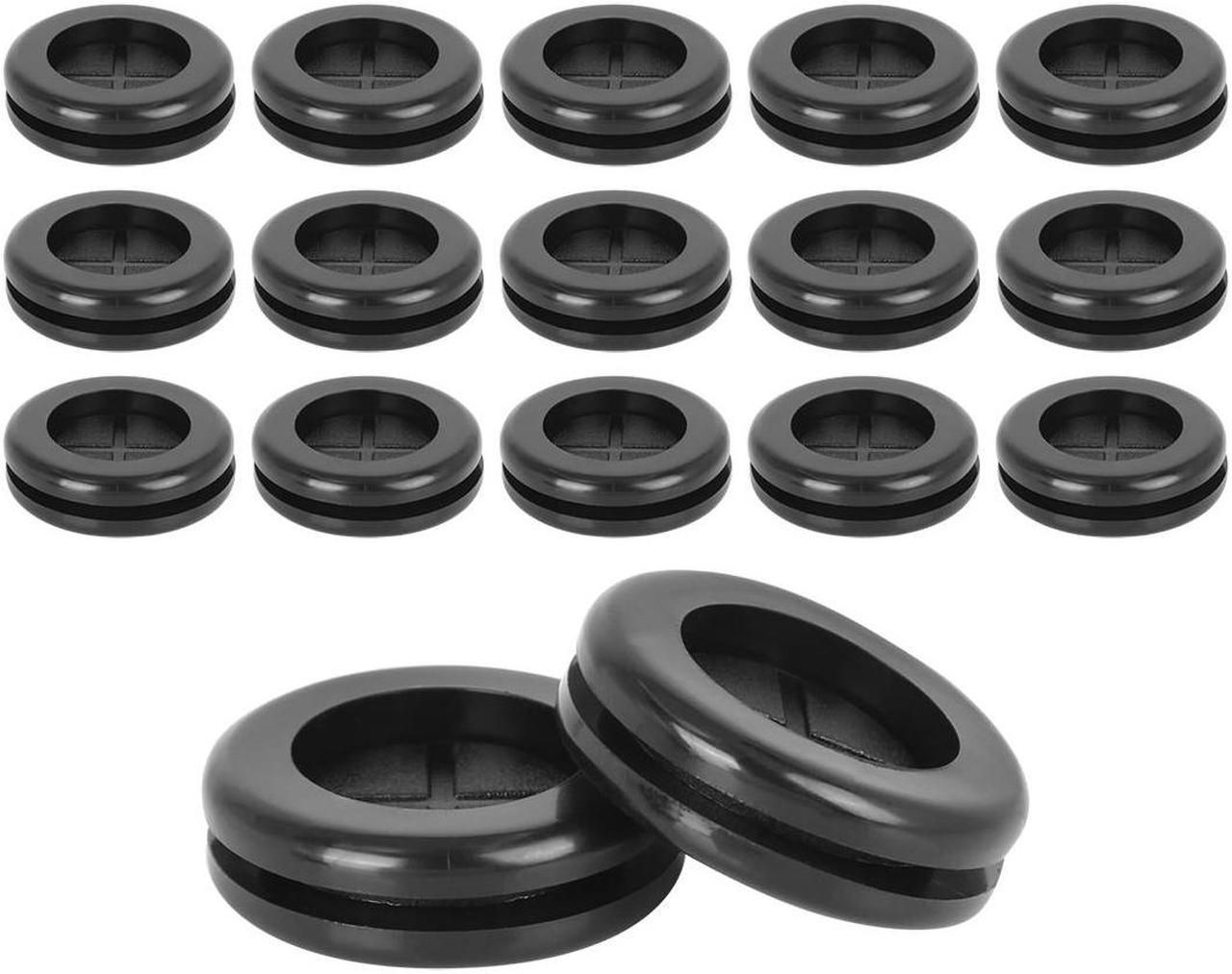 25pcs 25mm Rubber Grommet Eyelet Ring Gasket Double Side O Ring Electric Cable Protector Black for Car